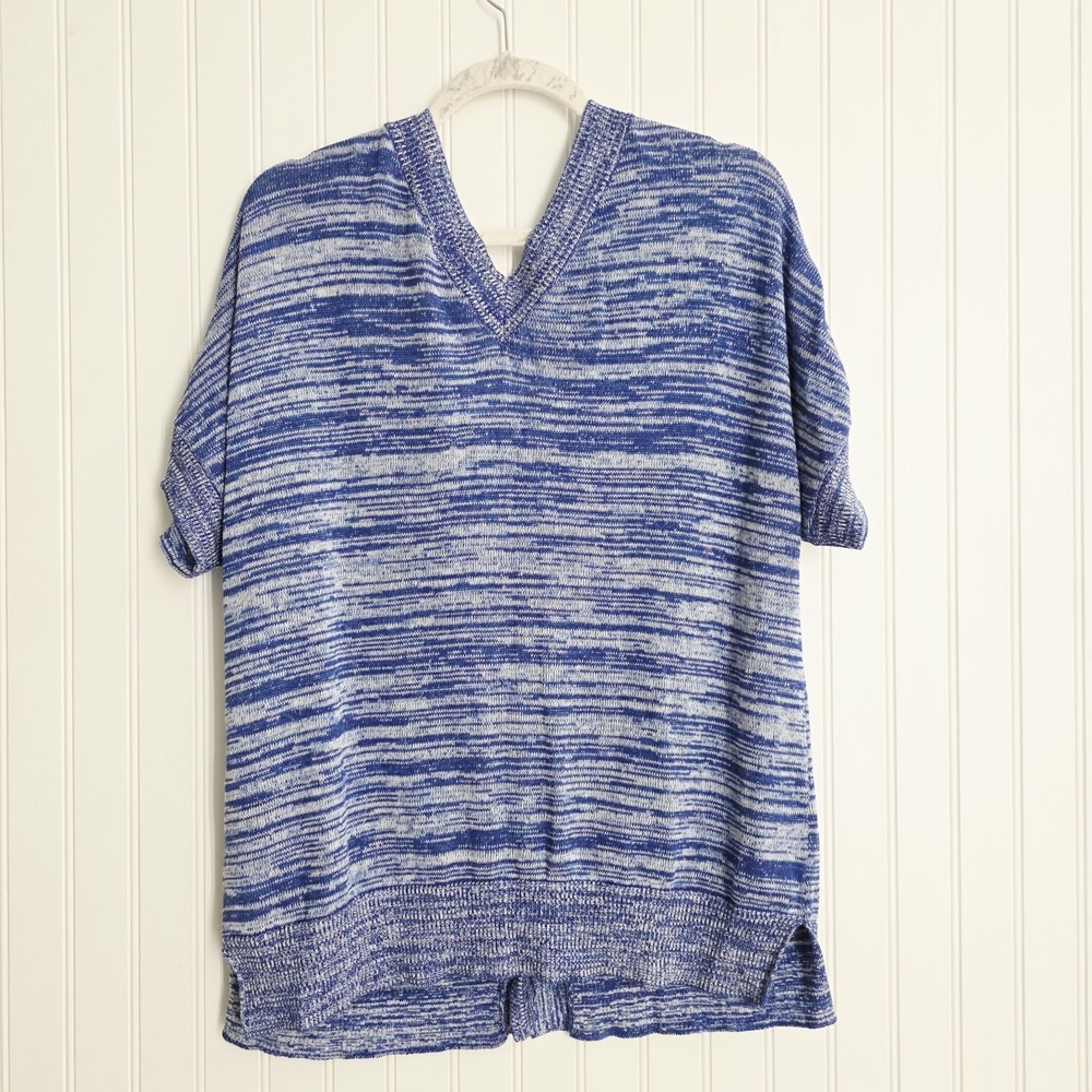 Soft Surroundings NWT Cardigan Open Sweater Blue Short Sleeve Size M - Picture 5 of 9
